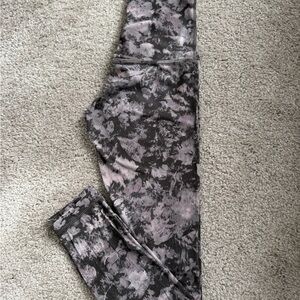 lululemon athletica Align Pants Black and Light Pink Abstract Print Leggings